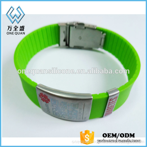 Free samples custom rubber adjustable id bracelet